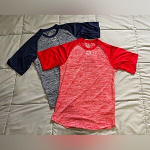 Mens’ Evoshield Baseball Shirts, Size Small, Red and Navy